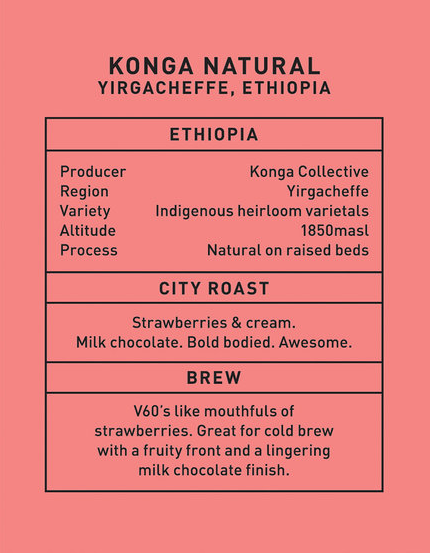 Father Coffee Ethiopia Yirgacheffe Konga Natural 250g