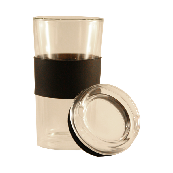 Consol Travel Tumbler Double Walled Glass and Glass Lid 300ml